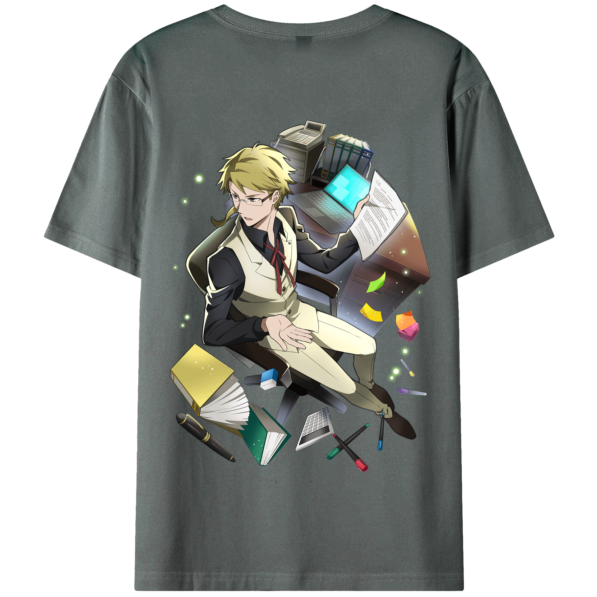 （画像用） 文豪ストレイドッグス Bungo Stray Dogs 綿100％半袖Tシャツ（背面プリント）